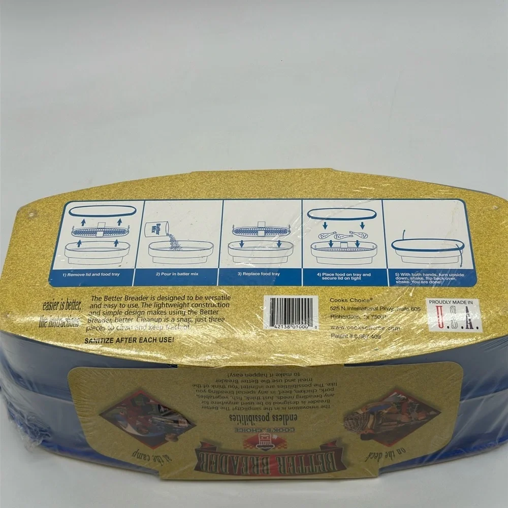 Brand New Cook's Choice Original Better Breader Breading‎ Batter Bowl Clear/Blue